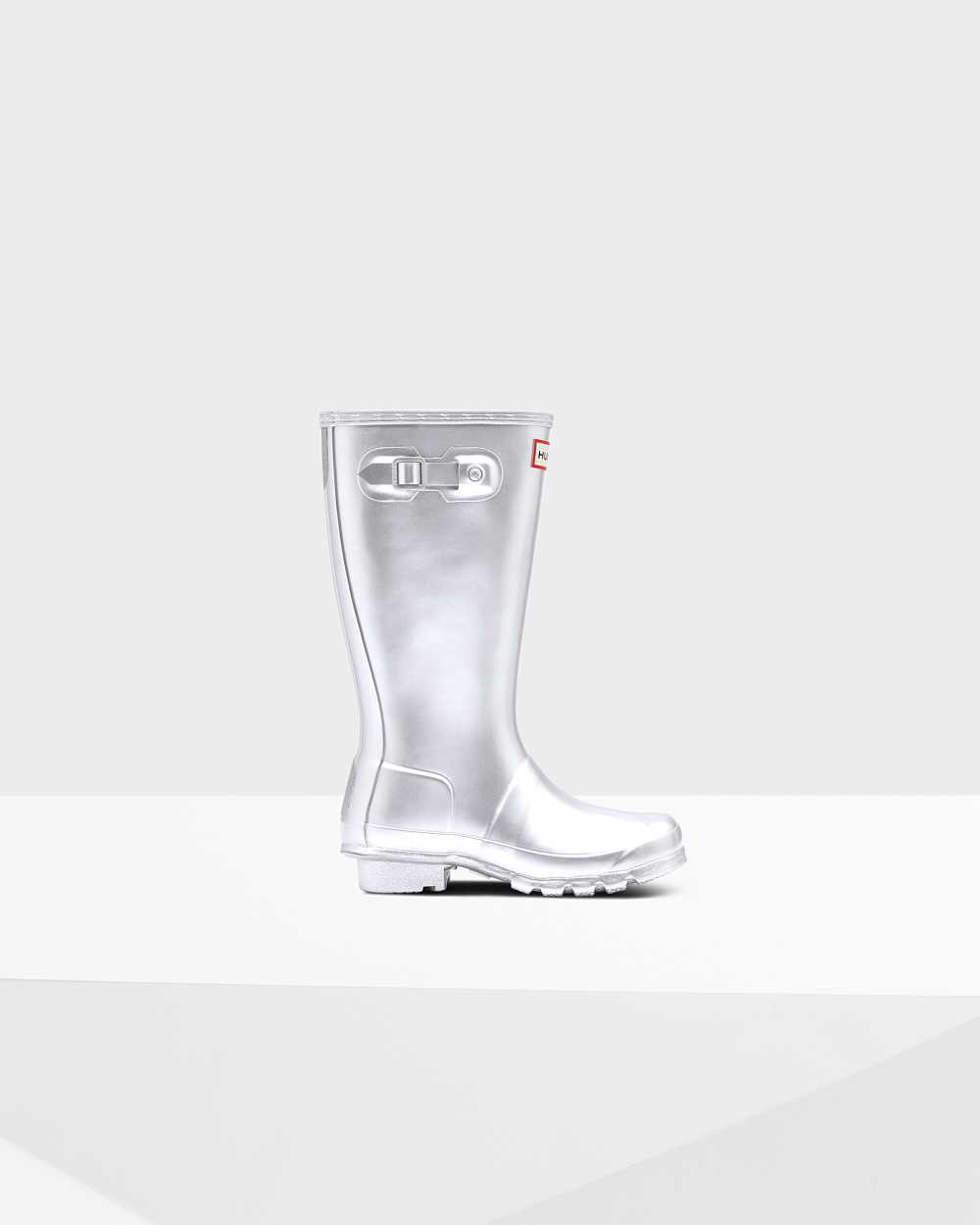 Hunter Kids Original Big Metallic Tall Wellington Boots Silver,CWGQ42831
